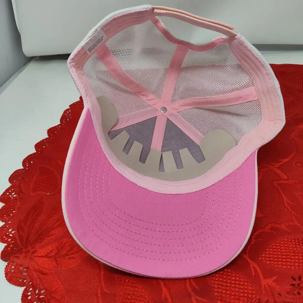 CAT Caterpillar Trucker Hat Pink Women's Adjustable Mesh New